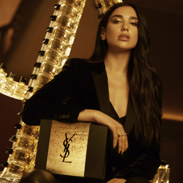 moda natale holiday Dua Lipa Yves Saint Laurent Libre campaign